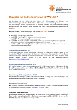 Hinweise zur Online
