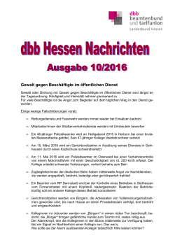 dbb Hessen Nachrichten 10/2016 - dbb beamtenbund und tarifunion