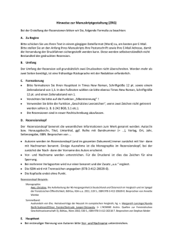 Hinweise zur Manuskriptgestaltung (ZRG)