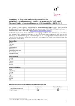 Anmeldeformular Einzelmodule