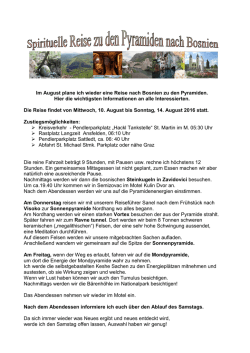 Informationsblatt Bosnienreise - August 2016
