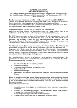 Ausschreibung des wirtschaftlichen Geschäftsführers/der
