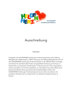Ausschreibung - beim HELDENHERZ Hamburger Kinderschutzpreis