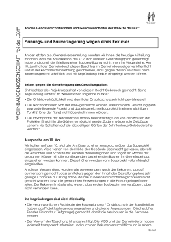 Bauverzögerung wegen Rekurs