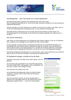 Handbuch zum Thema "Bürgerkonto" () - Bürgerportal