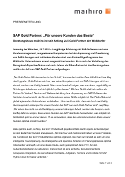 SAP Gold Partner: „Für unsere Kunden das Beste“