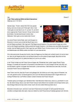 dpa Klasse 5 In der T&uuml;rkei wollte das Milit&auml;r die Macht &uuml;bernehmen