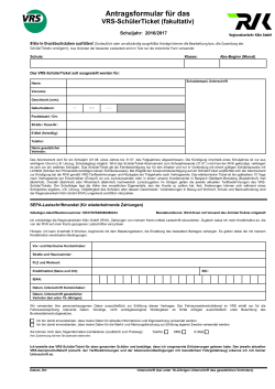 Antragsformular für das - Regionalverkehr Köln GmbH