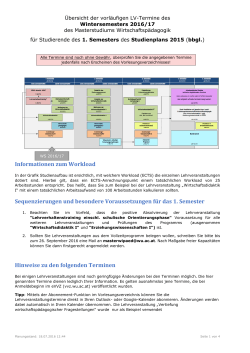 Stundenplan WS 2016/17 1. Semester