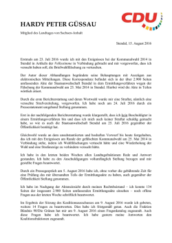 Die Stellungnahme von Hardy Peter G&uuml;ssau als PDF