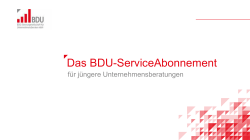 Das BDU-ServiceAbonnement