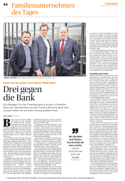 Drei gegen die Bank - German Startups Group