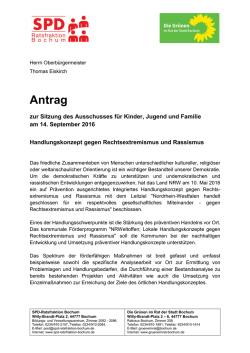 Handlungskonzept gegen Rechts (Antrag zur Sitzung des