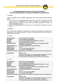 Durchf&uuml;hrungsbestimmungen zu &sect; 22c SpO Frauenspielbetrieb
