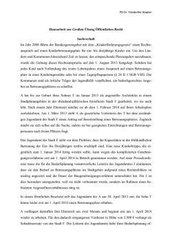 Hausarbeit zur Gro&szlig;en &Uuml;bung &Ouml;ffentliches Recht Sachverhalt Im