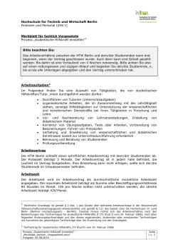 Merkblatt für Vorgesetzte - Hochschule für Technik und Wirtschaft