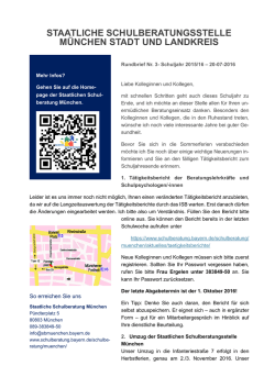 innen, 18. Juli 2016 - Staatliche Schulberatung in Bayern