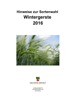 Wintergerste - Landesanstalt für Landwirtschaft und Gartenbau