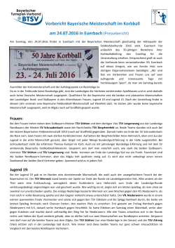 Vorbericht Bayerische Meisterschaft im Korbball am 24.07.2016 in