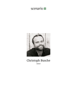 Christoph Busche - scenario | agentur für film und fernsehen GmbH