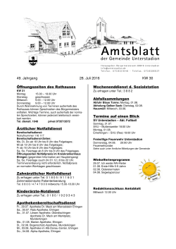 Amtsblatt kw30 - Gemeinde Unterstadion