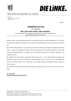 Zur Pressemitteilung - DIE LINKE. Fraktion im Stadtrat zu Leipzig