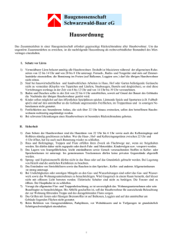 Hausordnung - Baugenossenschaft Schwarzwald
