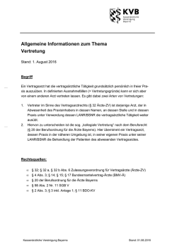 Vertretung - Kassenärztliche Vereinigung Bayerns