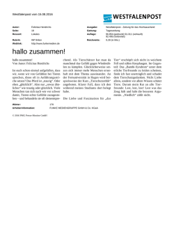 hallo zusammen! - FernUniversit&auml;t in Hagen