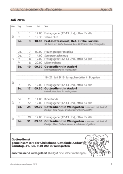 Gemeindeprogramm - Chrischona