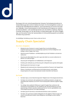 Supply Chain Specialist