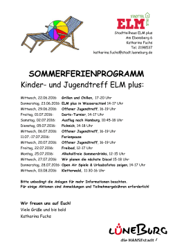 Sommerferienprogramm ELM plus