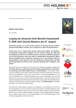 9. GRK Golf Charity Masters am 27. August