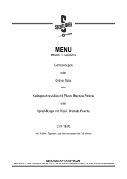 Peperonisuppe oder Grüner Salat **** Bratwurst, Sauerkraut