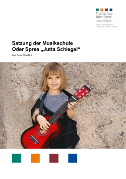 Satzung der Musikschule Oder Spree „Jutta