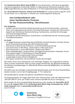 eine Sachbearbeiterin oder einen Sachbearbeiter Finanzen f&uuml;r das