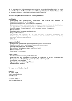 Hausmeister/Hausmeisterin oder G&auml;rter/G&auml;rtnerin