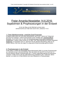 Amanita-Newsletter - Amanita Market Forecasting
