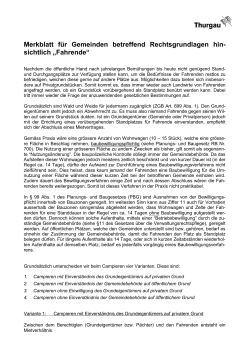 Merkblatt f&uuml;r Gemeinden betreffend Rechtsgrundlagen hin