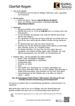 Überfall-Regeln - Kolping Markt Erlbach / Wilhermsdorf
