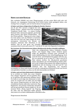 Info aus dem Hangar 2016 07