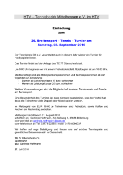 HTV &ndash; Tennisbezirk Mittelhessen eV im HTV