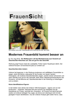 Artikel FrauenSicht - Modernes Frauenbild kommt besser an