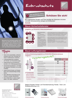 Einbruchschutz - Fenstertechnik BAUER