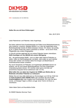 Helfen Sie uns mit Ihren Erfahrungen! K&ouml;ln, 26.07.2016