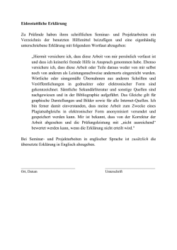 Eidesstattliche Erkl&auml;rung Zu Pr&uuml;fende haben ihren schriftlichen