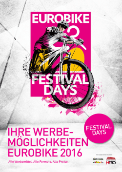 IHRE WERBE- M&Ouml;GLICHKEITEN EUROBIKE 2016