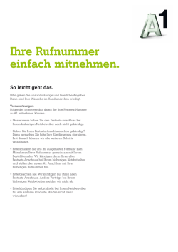 Ihre Rufnummer einfach mitnehmen.