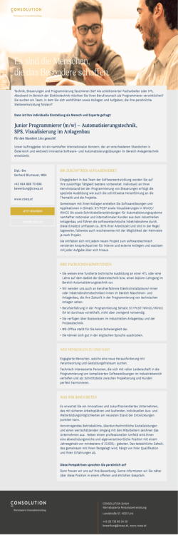 Junior Programmierer Automatisierungstechnik
