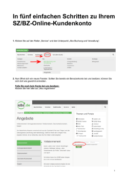 In f&uuml;nf einfachen Schritten zu Ihrem SZ/BZ-Online
